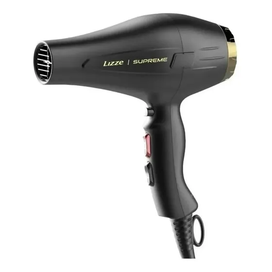 Secador de cabelo Lizze Supreme preto e dourado 220V