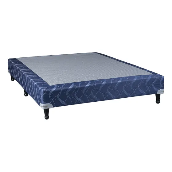 Base Sommier Maxiking Espejo De Luna 140x190cm Color Azul