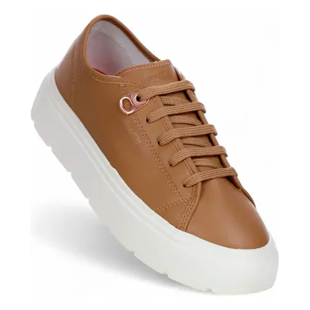 Tênis Feminino Coca-cola Harmony Class Town Casual Original Camel Liso 37