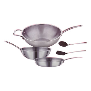 Juego De Sartenes Woks Acero Inox Triple Fuerte Para Cheffs Juego De Sartenes Woks Acero Inox Triple Fuerte Para Cheffs