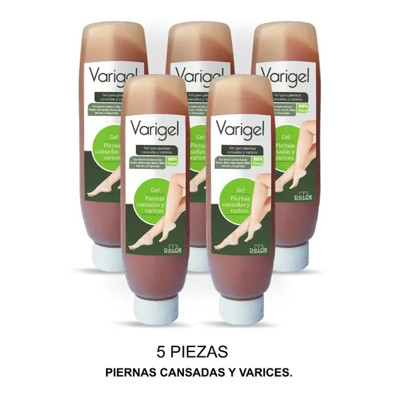 Gel Piernas Cansadas Varices Circulación Varigel 5 Pzs Mentol/alcanfor
