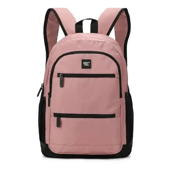 Mochila Liceal Estudiante Aoking Xn3306-5 Color Rosa claro Diseño de la tela Liso