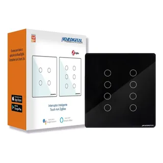 Interruptor Zigbee Tuya Smart 4x4 De 8 BotÔes Repetidor Mesh Interruptor Zigbee Tuya Smart 4x4 De 8 BotÔes Repetidor Mesh