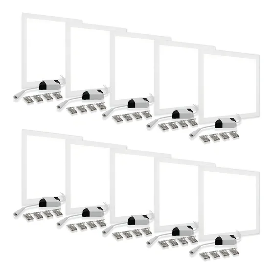 Kit 10 Plafon Embutir Painel Led 60x60 50w Quadrado Frio Cor Branco-frio 127/220V