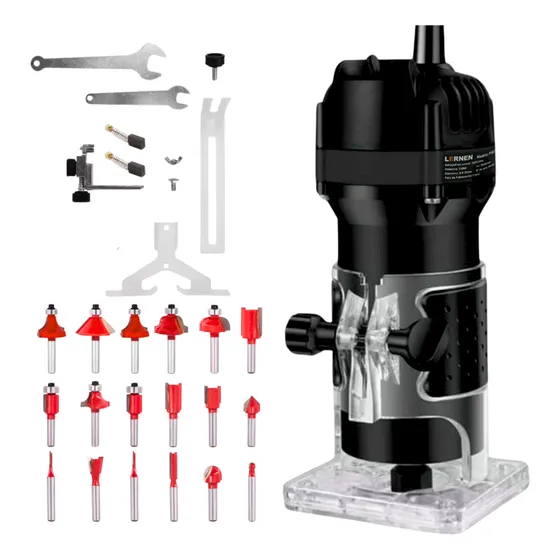 Kit Fresadora Router Tupi 6-6.35mm - 220v 50hz - 550w + 18 Fresas!
