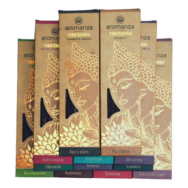 Sahumerios Aromanza Tibetanos Triple Empaste Larga Duracion