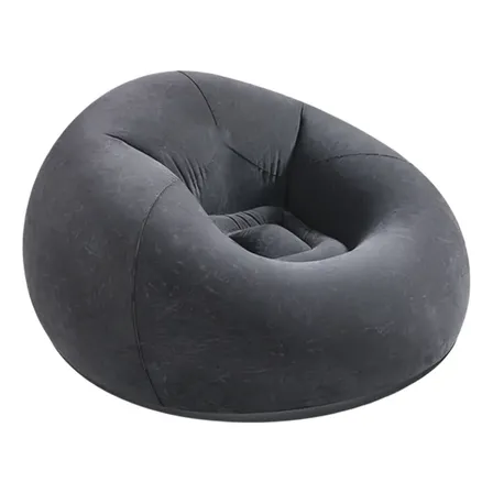 Puff Inflável Poltrona Preguiçoso Portátil Casa E Externo Cinza