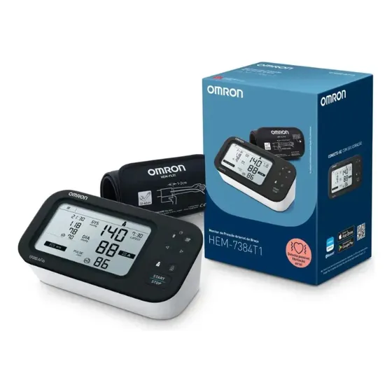 Aparelho Medidor De Pressão Digital Omron Hem-7384t1 Automático De Braço Bluetooth Profissional