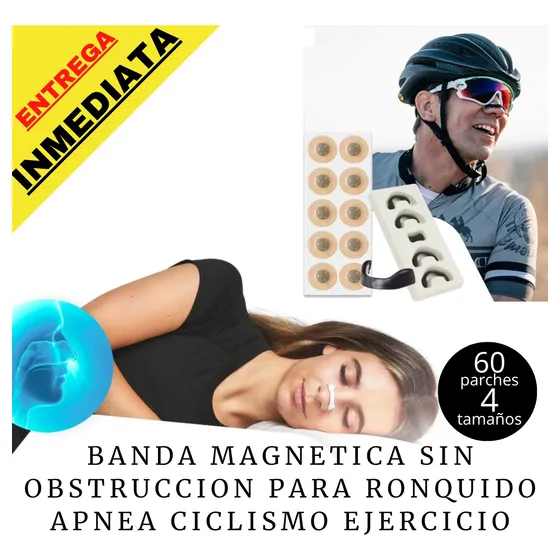 Tiras Nasales Magnética Adhesiva Ronquidos Respiración Apnea