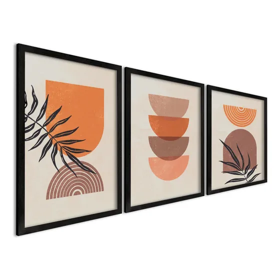 Mural Triptico Shapes -con Marco- 42x60 Cm Set X3 Soyfan