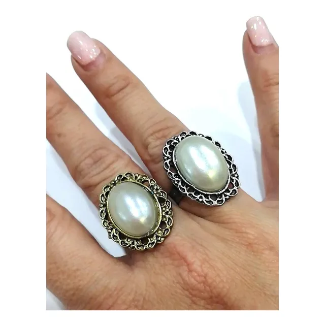 Anillo Flor Aladin Fashion Suerte Perla Infinito Buho Deseo