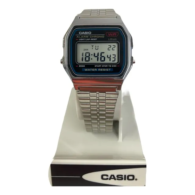Reloj Casio Original Digital Vintage Plateado Con Negro