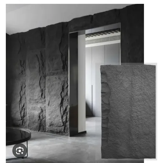 Max Lamina Piu Tipo Piedra Negro Carbon Pared 60*1.20