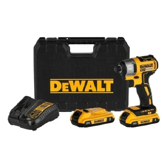 Atornillador De Impacto 1/4 20v +2 Baterias + Acces Dewalt Color Amarillo
