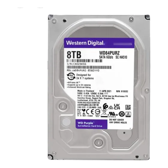 Disco Duro Wd Purpura 8tb Sata 3.5 5640rpm Para Vigilancia