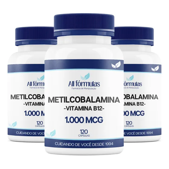 Vitamina B12 Metil 1.000 Mcg 120 Cp - Kit 3 Frascos - Puro