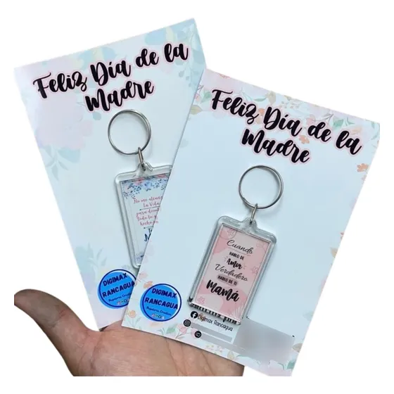 Pack Llaveros Rectangular Personalizados Tarjeta | Souvenir Blanco