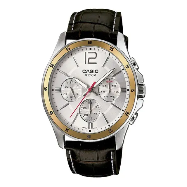Reloj Casio Mtp-1374l-7a Acero Hombre Plateado