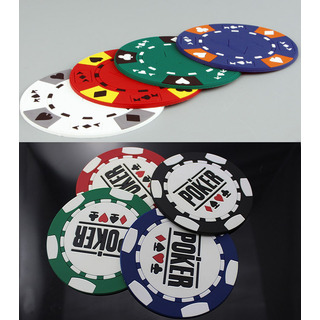 Set De 4 Posavasos De Poker Texas De Goma Suave Set De 4 Posavasos De Poker Texas De Goma Suave