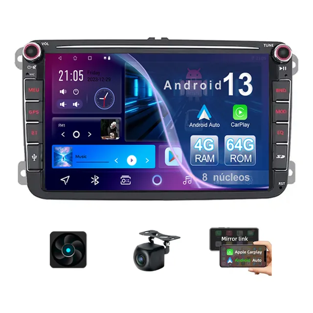 Estereo 4+64g Android Auto 8 Pulgadas Para Vw Vento Jetta