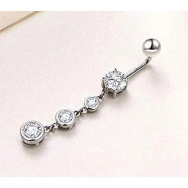 Hermoso Piercing De Ombligo De Plata