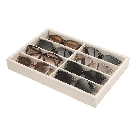 Organizador Beige Para Gafas Y Joyas Con 8 Compartimentos