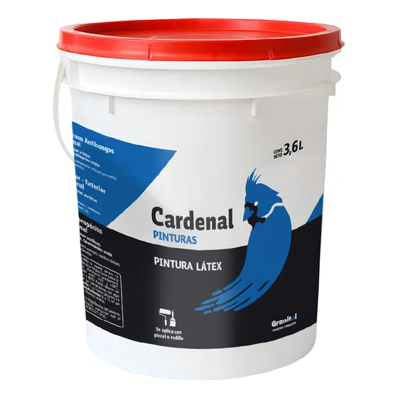 Pintura Latex Pared Exterior Interior A/h Cardenal 3,6 Lt Color Blanco