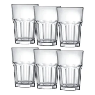 Jogo 6 Copos De Vidro Alto Grosso Refrigerante Bebida 350ml Jogo 6 Copos De Vidro Alto Grosso Refrigerante Bebida 350ml