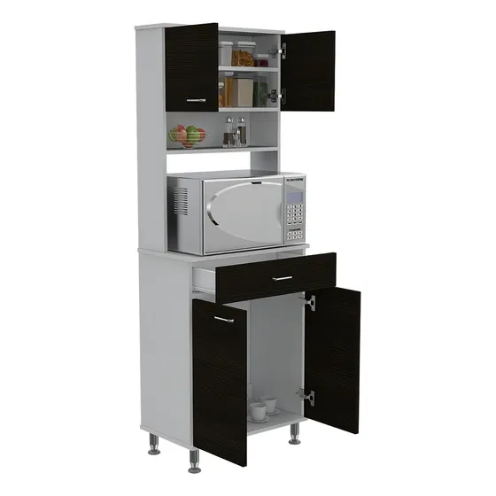 Mueble Cocina Kitchen 60 Blanco/wengue Color Blanco