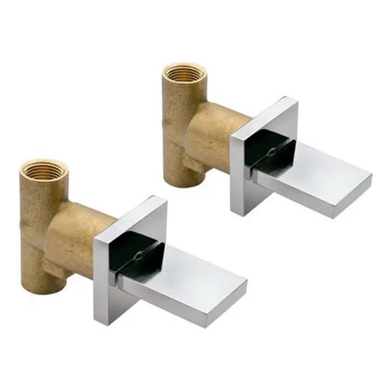 Juego Llaves Helvex Mr-1001 Para Empotrar Roscable Cromo Acabado Cromado Color Dorado Oscuro