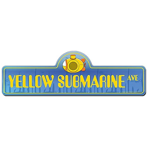 Submarino Amarillo Placa Calle Divertido Decoracion Hogar