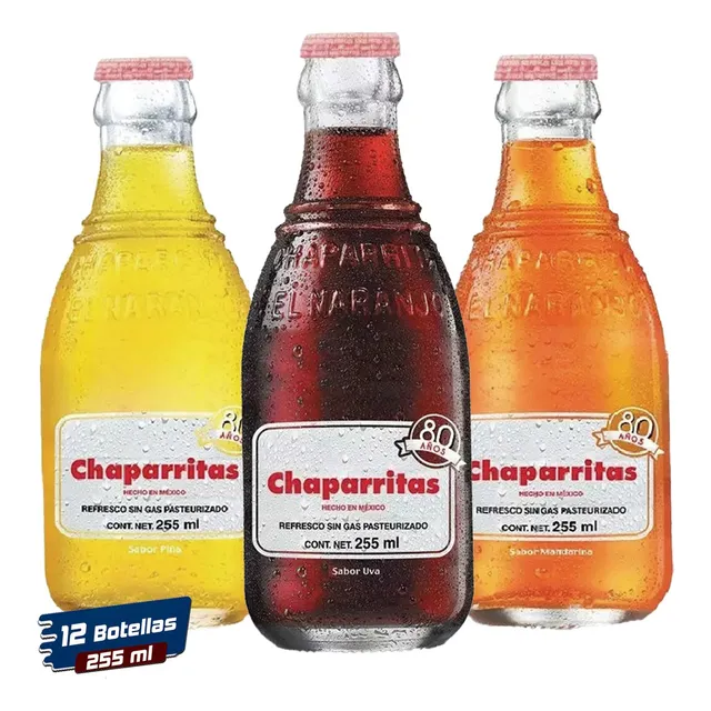 Refresco Chaparritas De Sabores 255 Ml - 12 Botellas Vidrio