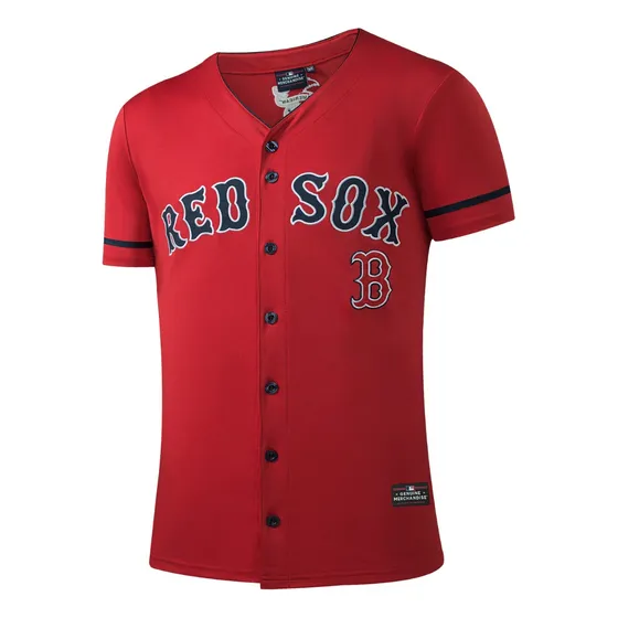 Mlb Original Jerse Con Botones De Hombre Boston Red Sox Rojo