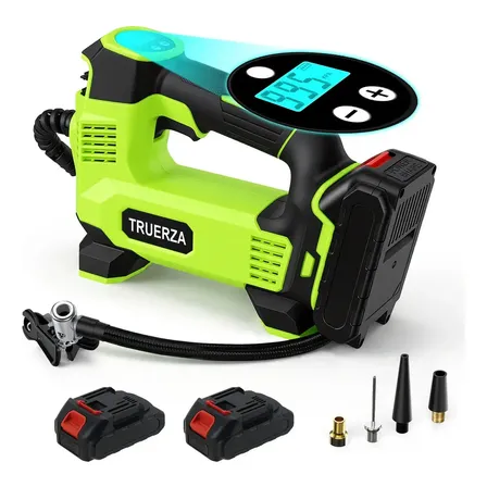 Compressores De Ar Portátil 150psi Led Bateria Dupla Truerza Verde 24v 60hz Monofásica