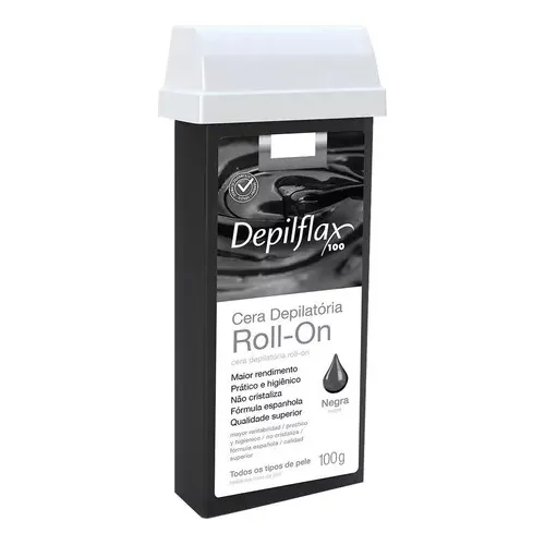 Cera Depilatoria Depilflax Roll On Negra