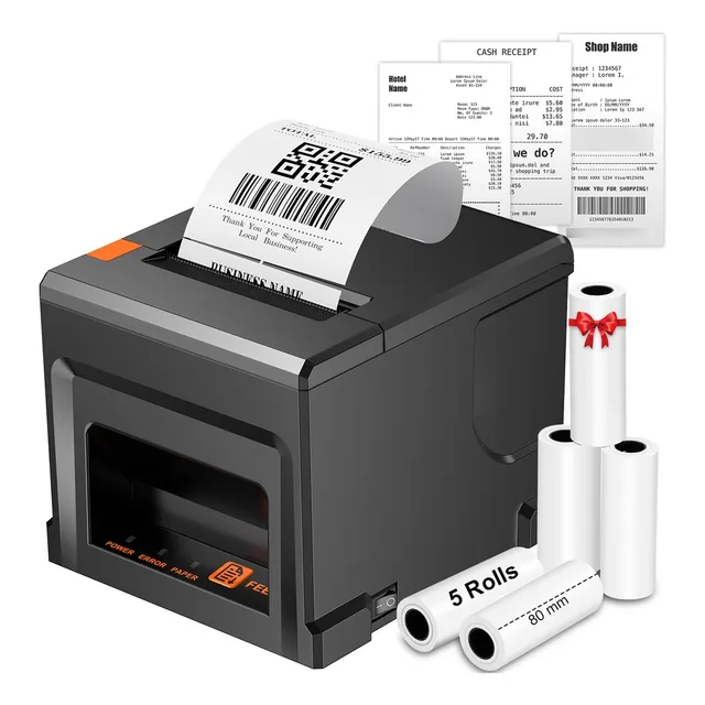 Impresora Térmica Tickets 80mm Corte Automático Con 5 Rolls