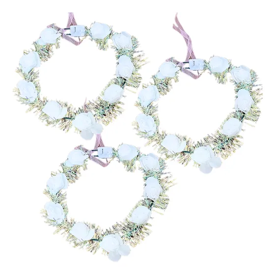 Vinchas De Flores Luminosas X 3 Unid Hippie Tiara Hawaiana