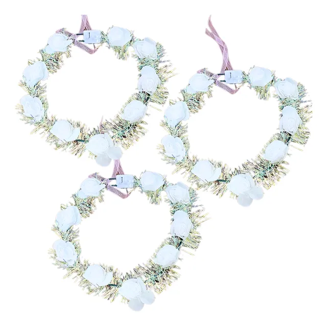 Vinchas De Flores Luminosas X 3 Unid Hippie Tiara Hawaiana