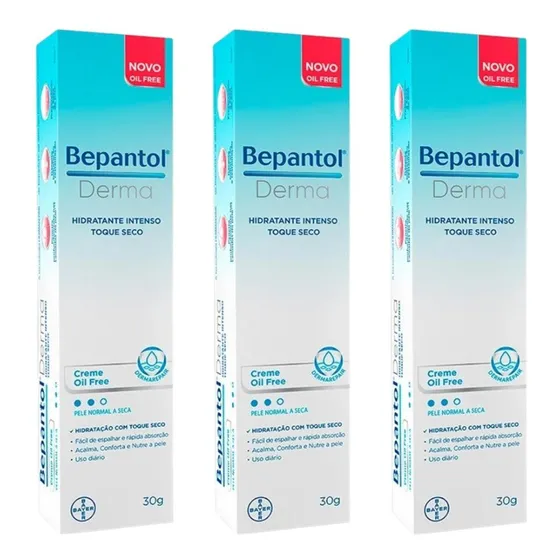 3 Cx Bepantol Derma Hidratante Intenso Toque Seco De 30g Cd