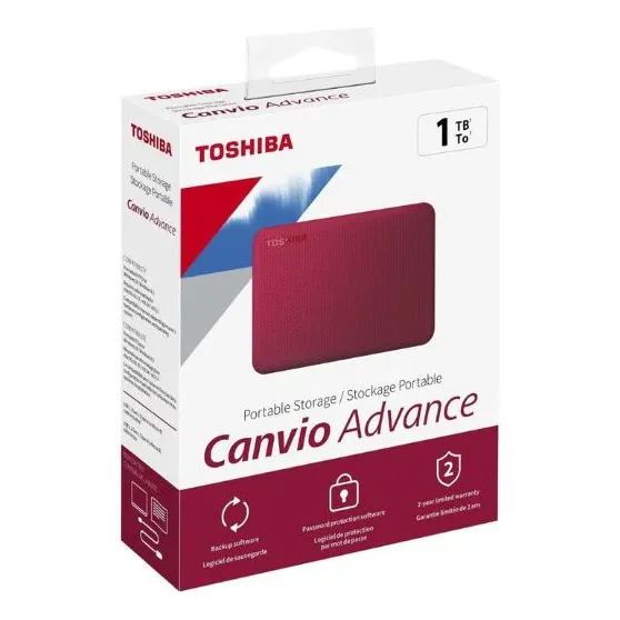 Disco Duro Externo Toshiba Canvio 1tb Advance Usb 3.0 Rojo