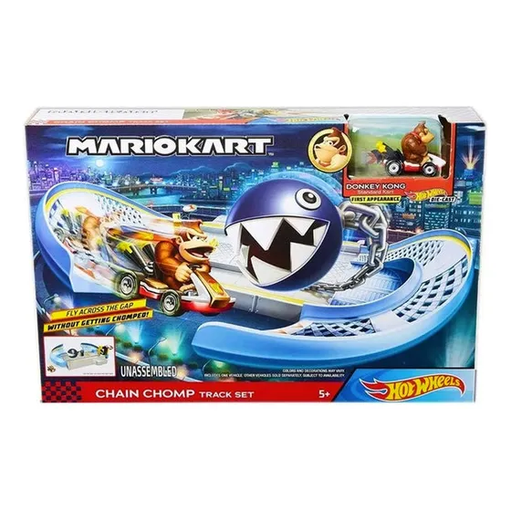 Hot Wheels Mario Kart Circuito Donkey Pista Chomp Cadenas Donkey Kong Azul