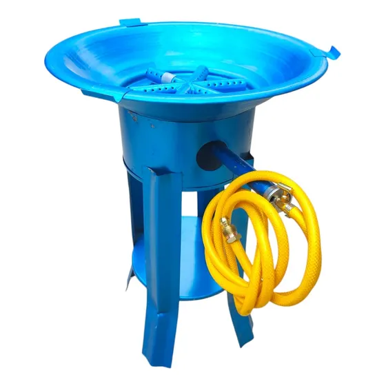 Base Para Comal Cónico Tipo Anafre Usa Gas Lp Sin Comal Azul Marino