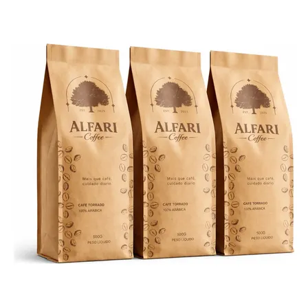 3x Café Alfari Moido 500g Arabica Gourmet 100% Puro