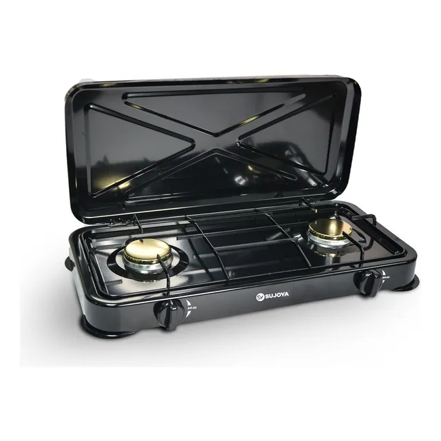 Cocina A Gas De 2 Hornillas Con Tapa Sujoya