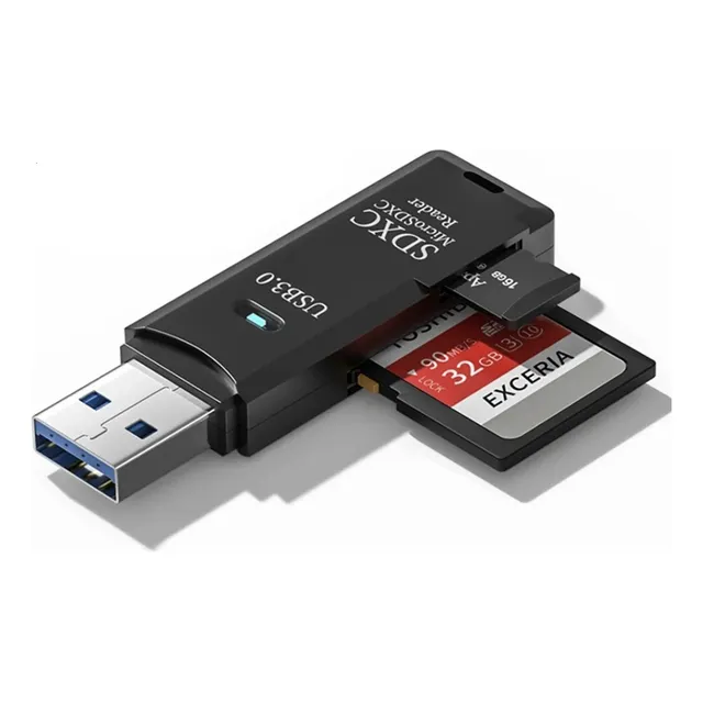 Lector Adaptador De Tarjetas Usb 3 2 En 1 Microsd Tf Alta Ve