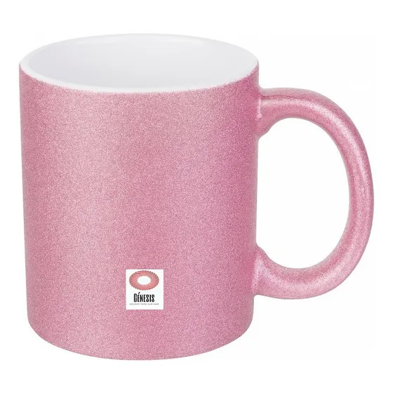 Taza Ceramica Glitter Rosa Sublimable Sublimar