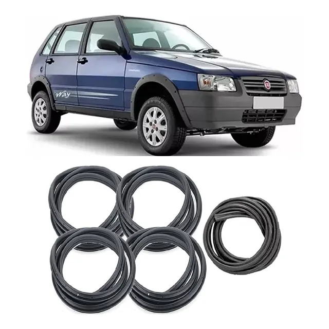 Jogo Borracha Vedação Fiat Uno Mille Elba 1990 A 2013 - 5p