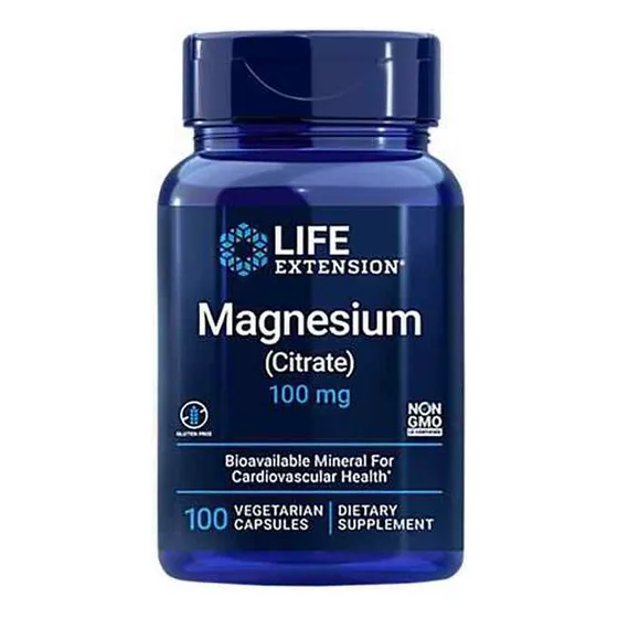 Magnesium Citrate - 100mg - 100caps - Life Extension Sabor Sin Sabor