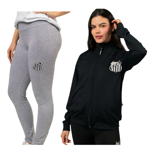 Conjunto Feminino Santos F.c. Calça E Jaqueta Agasalho