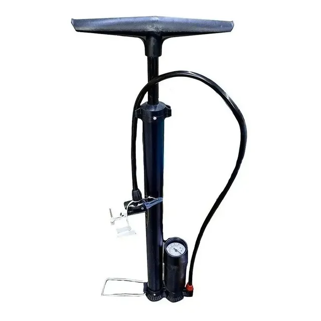 Bombin De Pie + Manómetro + Kit De Puntas Bici Pelota Auto